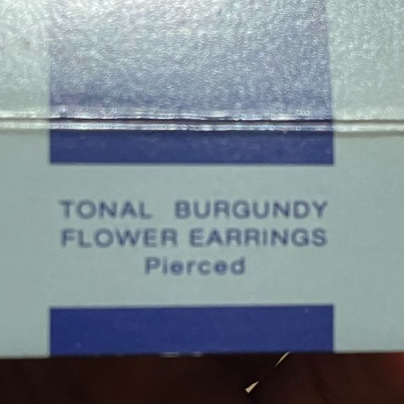Avon Tonal Burgundy Flower Earrings - Picture 2 of 4